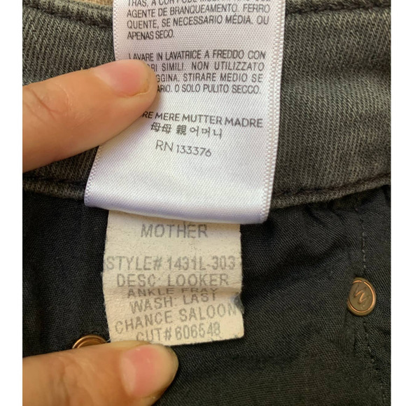 Mother The Looker Ankle Fray Gray Jeans Size 24 - Picture 12 of 14